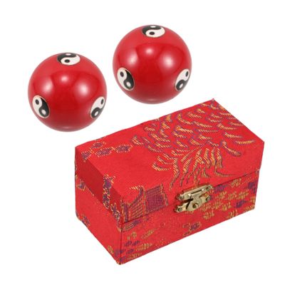 VALICLUD 2pcs Red Metal Hand Massage Balls for Fitness and Relaxation Elegant Appearance Fitness Handballs to Relax Hand Fatigue and Improve Grip Strength