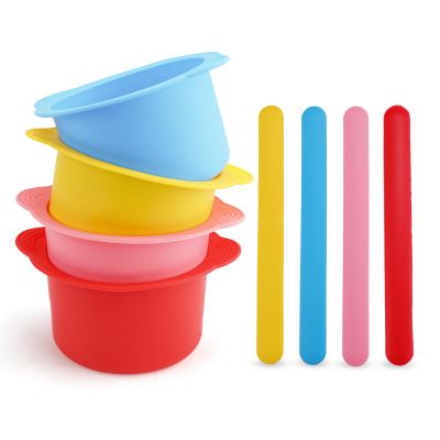 4PCS Silicone Wax Warmer Liner, Silicone Wax Pot, Used for Hair Removal or Face Masks, Silicone Bowl,Silicone Mask Bowl (Clear)
