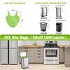 100 Counts 30L Biodegradable Bin Liners, Tie Handle, 8Gallon/30 Litre Compostable Food Waste Garbage Bags Trash Caddy Liners, Recycling Degradable Rubbish Bag for Kitchen Bathroom Garden Green 60x74cm view 2
