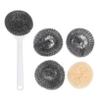 Alipis Kitchen Cleaning Brush Multi-functional Dish and Pan Scrubber Long Handle Cleaning Pot Brush with Replaceable Ball, Pp and Steel Wire, for Pots and Pans view 1