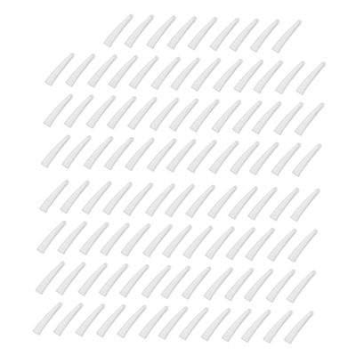 Healvian 100pcs Silicone Nail Nipper Protective Cover for Manicure Tools, Non-Slip Tweezers Tip Sleeve, White Bent Tweezer Cap for Safe Use Babies and Children