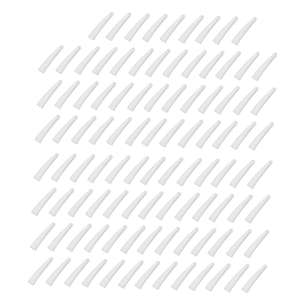 Healvian 100pcs Silicone Nail Nipper Protective Cover for Manicure Tools, Non-Slip Tweezers Tip Sleeve, White Bent Tweezer Cap for Safe Use Babies and Children