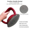 Penhderm Cast Iron Scrubber with Handle 316L Stainless Steel Chainmail Scrubber for Cast Iron Pan Skillet Cleaner,Skillets and Grills (Black) view 3
