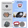 Penhderm Cast Iron Scrubber with Handle 316L Stainless Steel Chainmail Scrubber for Cast Iron Pan Skillet Cleaner,Skillets and Grills (Black) view 4