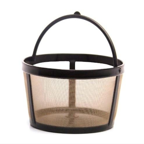 GoldTone Solid Bottom 4 Cup Reuseable Coffee Filter Basket fits Mr Coffee and Most Other Coffee Makers That Require a Four Cup Filter.