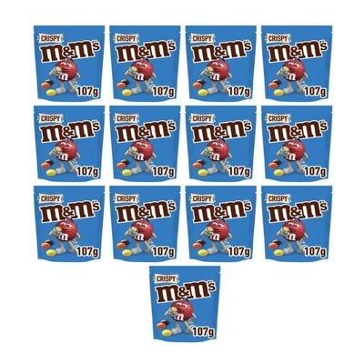 M&M's Crispy Chocolate Bag 107g x 13 (Full Case)