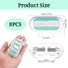 8 Packs Replacement Razor Blades for Gillette Venus Extra Smooth Women's Razor Blade Refills Head, Comfort Washable 3 Layer Edge Design, Compatible with Venus Shaving, Effortless Glide, Easy to Replac view 2