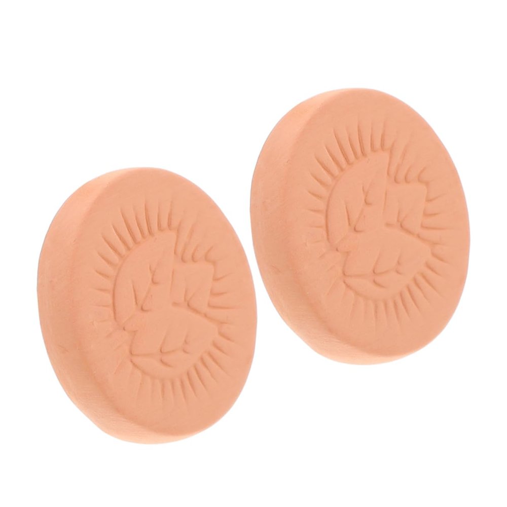 ABOOFAN Brown Sugar Keeper Disc 2pcs Terracotta Reusable Sugar Softening Disk Food Moisture Absorber for Kitchen Storage Containers Home Bakery Use
