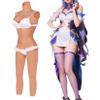 YEEFAIRY Silicone Crossdresser Breastplate Fake Boobs 9-Point High Neck Bodysuit Female Appearance for Transgender Artificial Tube & Hole Longwear Prosthesis Suit (D Cup, Bronze, Gel Filler) view 1