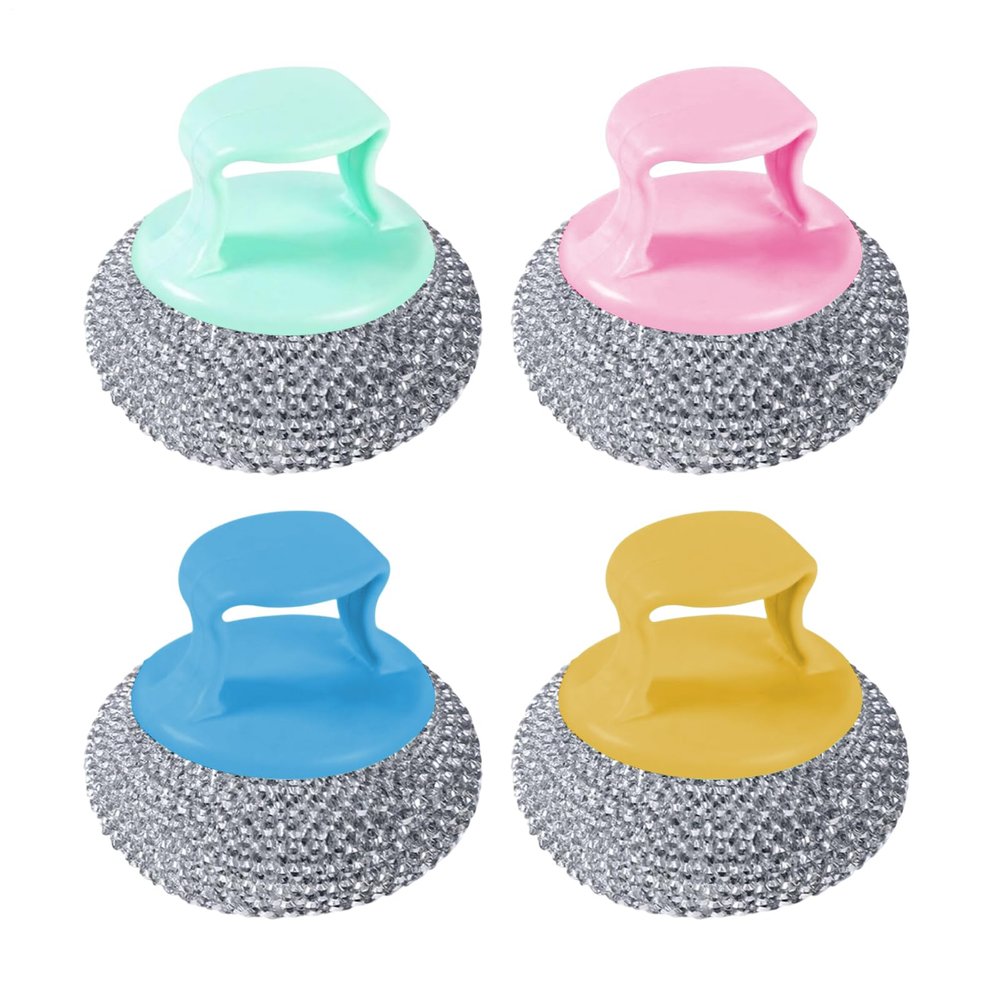 Scrubbing Brush - Dish Brush | Non-Scratch Short Handle Brush Pad | Kitchen Cleaning Brush for Cleaning Pots and Pans Grill Sink