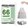 66 Count-Small Trash Bags, 4 Gallon Trash Bag Drawstring,Gray White Bathroom Garbage BagsTear-Free Garbage Bags Plastic Wastebasket Liners for Toilet Home Office and Bedroom view 1