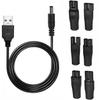 7 Pcs Universal Electric Shaver Charger Kit, Black Razor Charger Cord, USB Shaver Charger Cable for Men's Razors & Trimmers, Bathroom & Travel Essential