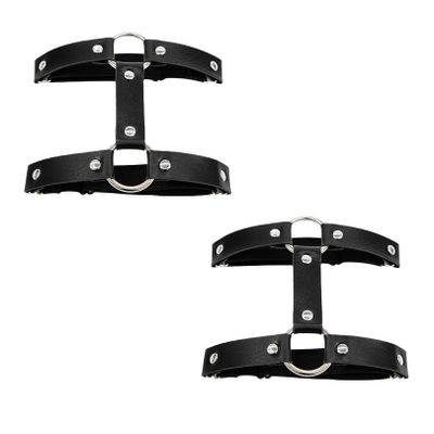 2 Pcs Garter Belt,Black Adjustable Women's Leg Suspenders Anti-Slip Clip Elastic Legs Belts Clothing Accessories Sexy Suspender Garters Harness Straps for Thigh-High Socks,for Lingerie or Cosplay