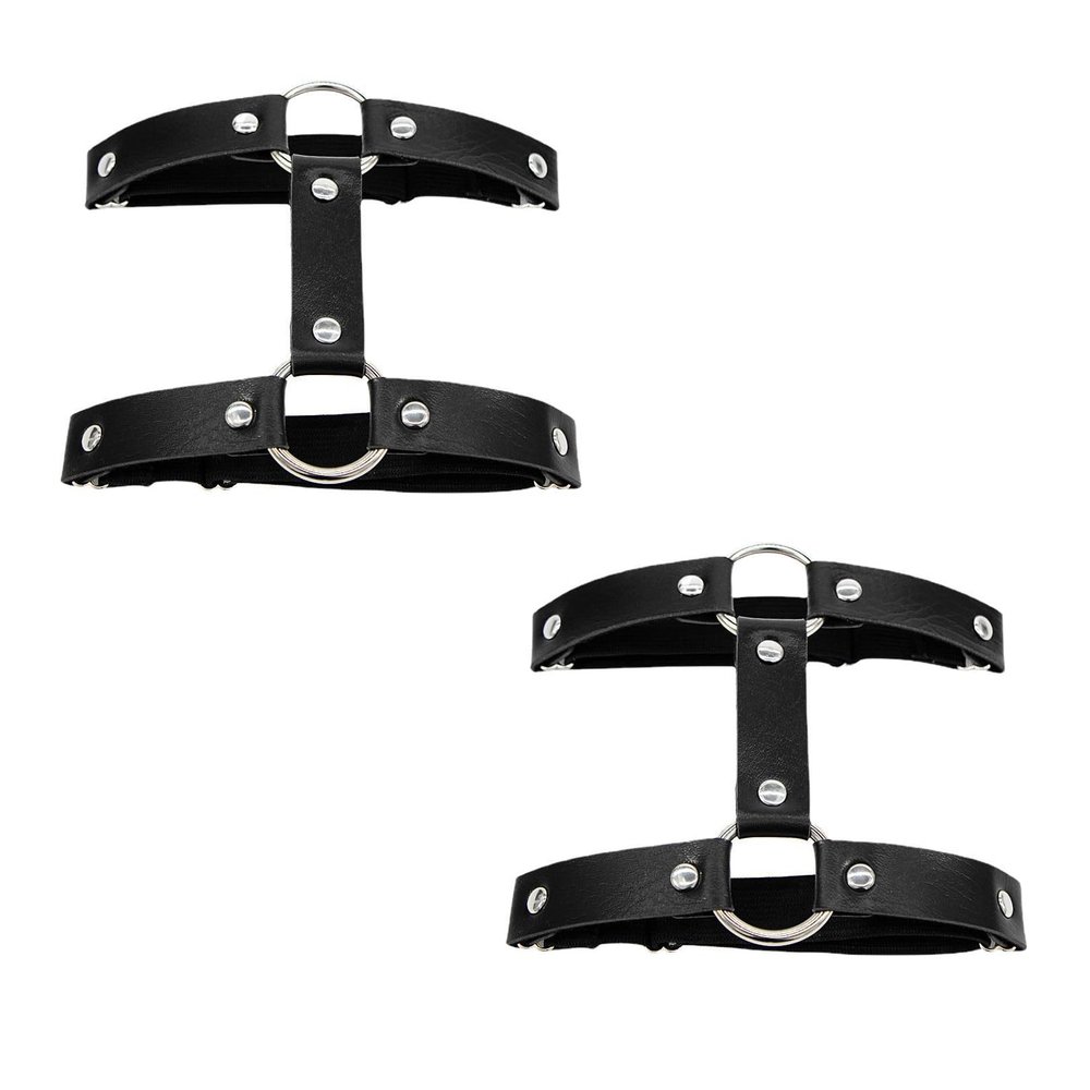 2 Pcs Garter Belt,Black Adjustable Women's Leg Suspenders Anti-Slip Clip Elastic Legs Belts Clothing Accessories Sexy Suspender Garters Harness Straps for Thigh-High Socks,for Lingerie or Cosplay