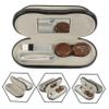 CALLARON Double Layer Glasses Case with Pu Leather and Metal, Multipurpose Eyeglasses Organizer to Store Two Pairs, Portable Travel Glasses Container Suitable for Outdoor Use view 3