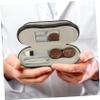 CALLARON Double Layer Glasses Case with Pu Leather and Metal, Multipurpose Eyeglasses Organizer to Store Two Pairs, Portable Travel Glasses Container Suitable for Outdoor Use view 4