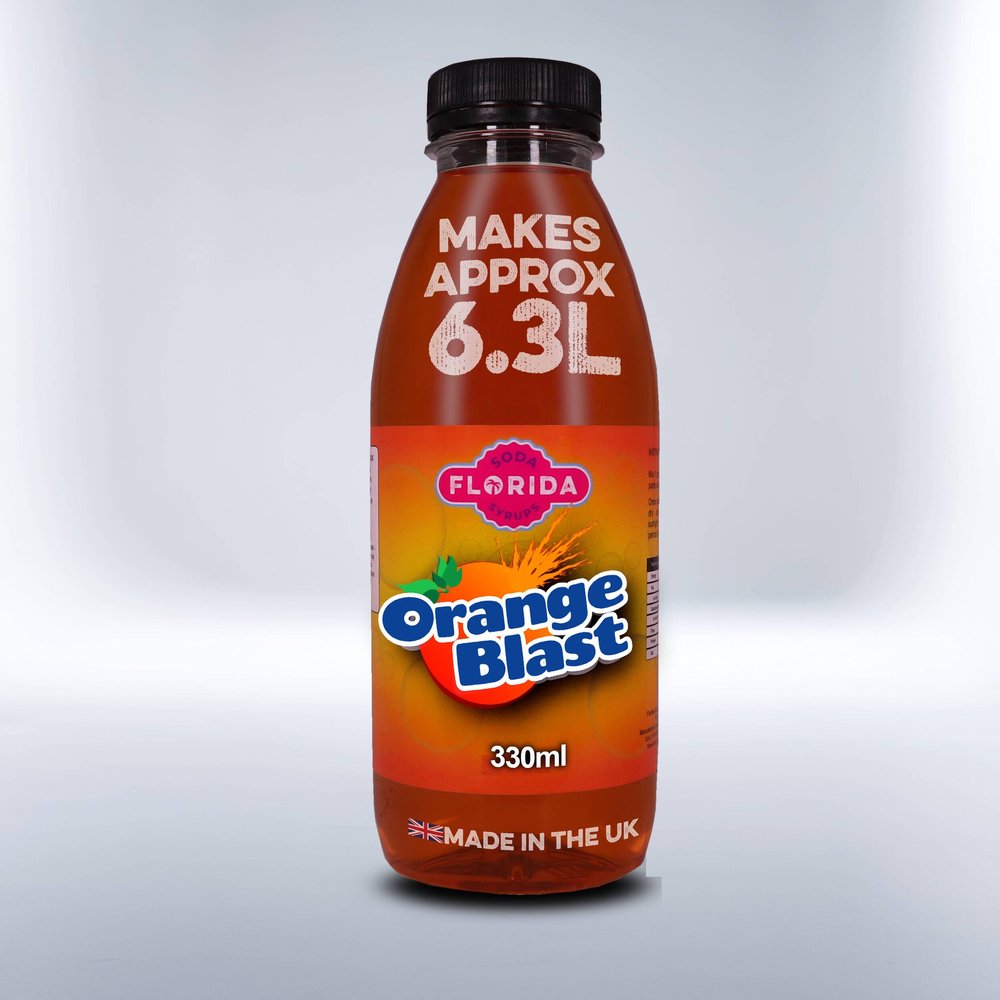 Florida Syrups Flavours Compatible with Sodastream Machines - Soda Drink Flavourings 330ml (Pack of 1), Orange Blast