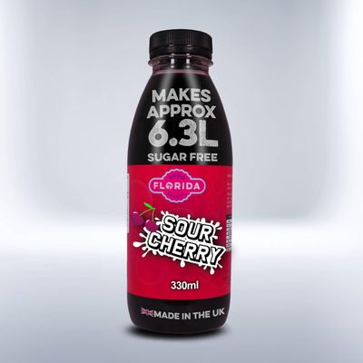 Florida Syrups Flavours Compatible with Sodastream Machines - Soda Drink Flavourings 330 ml (Pack of 1), Sour Cherry Sugar Free