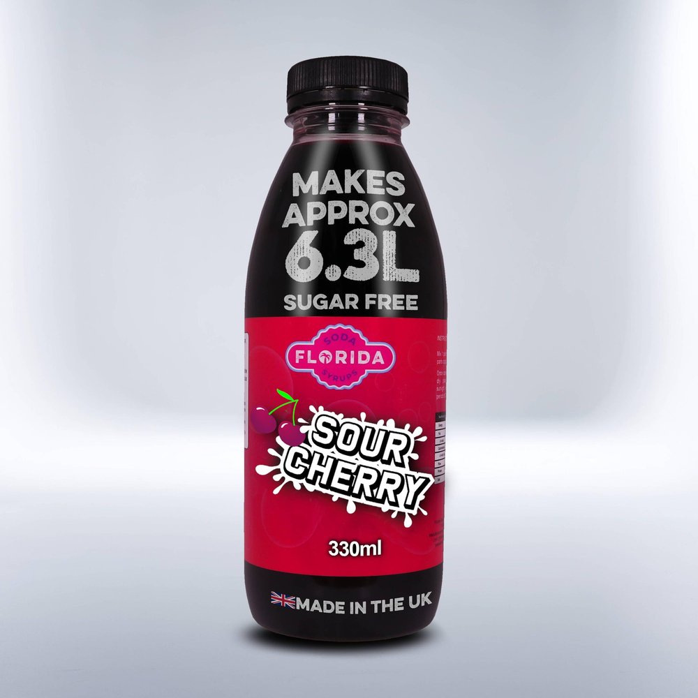 Florida Syrups Flavours Compatible with Sodastream Machines - Soda Drink Flavourings 330 ml (Pack of 1), Sour Cherry Sugar Free