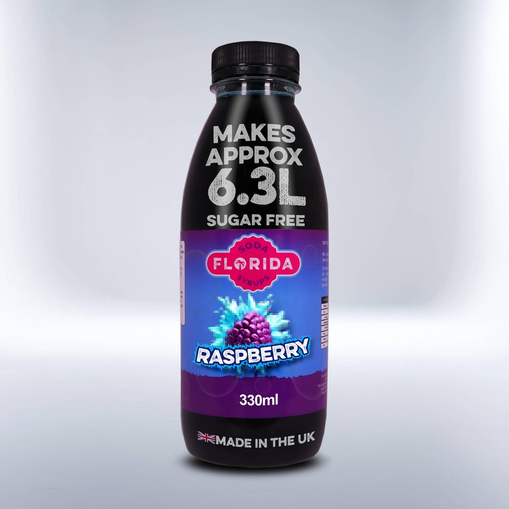 Florida Syrups Flavours Compatible with Sodastream Machines - Soda Drink Flavourings 330 ml (Pack of 1) Blue Raspberry Sugar Free)