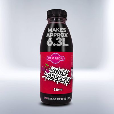 Florida Syrups Flavours Compatible with Sodastream Machines - Soda Drink Flavourings 330 ml (Pack of 1), Sour Cherry