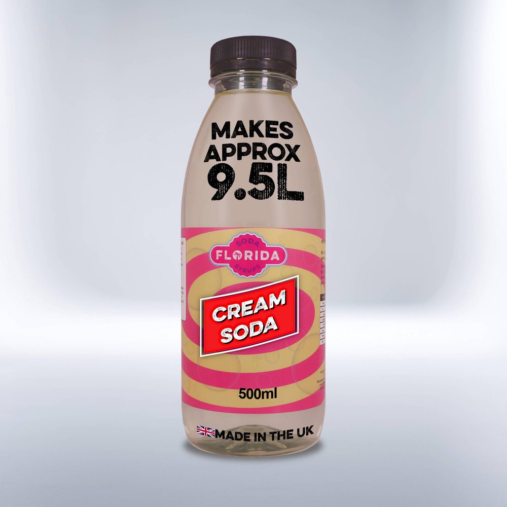 Florida Soda Syrup Compatible with SodaStream - 500 ml, Mix n Match, Multiple Flavours, Concentrates, Flavourings For Fizzy Drinks (Cream Soda)
