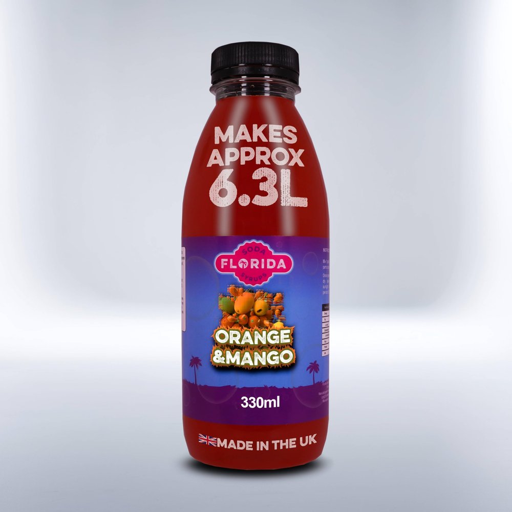 Florida Soda Syrup for SodaStream, 330 ml, Mix n Match, Multiple Flavours (Orange & Mango)
