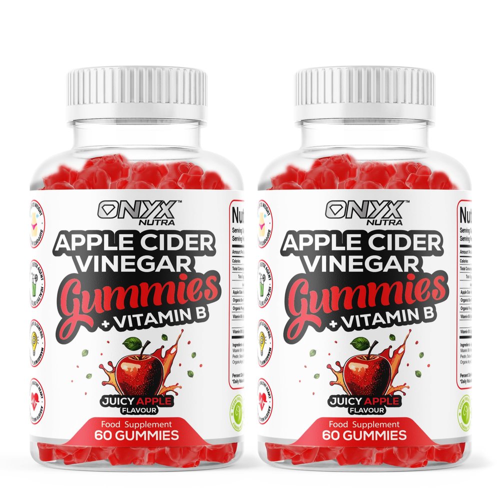 Apple Cider Vinegar Gummies, 1500mg ACV Gummies with Vitamin B, Chromium and Pomegranate | Non-GMO, Gluten-Free & Gelatine-Free | Juicy Apple Flavour | Vegan 120 Gummies (60 Servings)