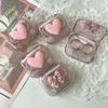 JJDFW Contact Lens Cases Pink Transparent Love Bow Girl Portable Beauty Pupil Storage Box Travel Eye Care Container view 3