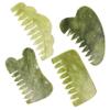 CALLARON 4 Pieces Jade Facial and Body Gua Sha Massage Combs Set with Smooth Surface to Tighten Skin, Portable Head Care Scalp Massager for Back and Feet Relaxation Therapy view 1