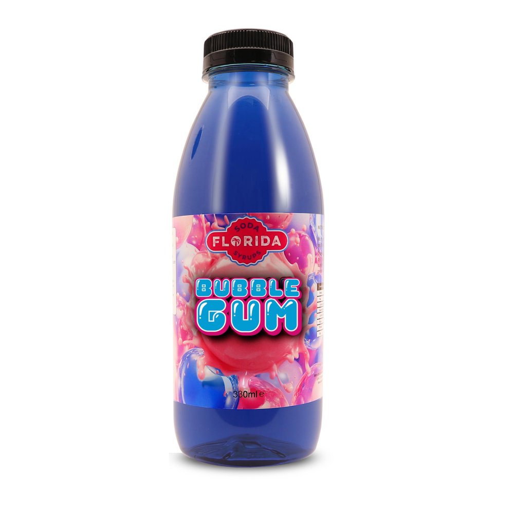 Florida Syrups Flavours Compatible with Sodastream Machines - Soda Drink Flavourings 330 ml (Pack of 1), Bubblegum Sugar