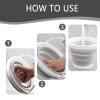 1 Pcs Collapsible Bucket 5L, Folding Bucket Foldable Bucket for RV Home Outdoor Camping Beach Car Washing Laundry Wash Tub for Cleaning White Gray view 4