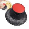 Pot Brush - Dish Scrub Brush | Heavy Duty Kitchen Scrubber | Stainless Steel Cooking Brush | Non Slip Cleaning Scrubber with Handle Palm Scooping Pad for Stove, Grill and Griddle view 1