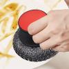 Pot Brush - Dish Scrub Brush | Heavy Duty Kitchen Scrubber | Stainless Steel Cooking Brush | Non Slip Cleaning Scrubber with Handle Palm Scooping Pad for Stove, Grill and Griddle view 3