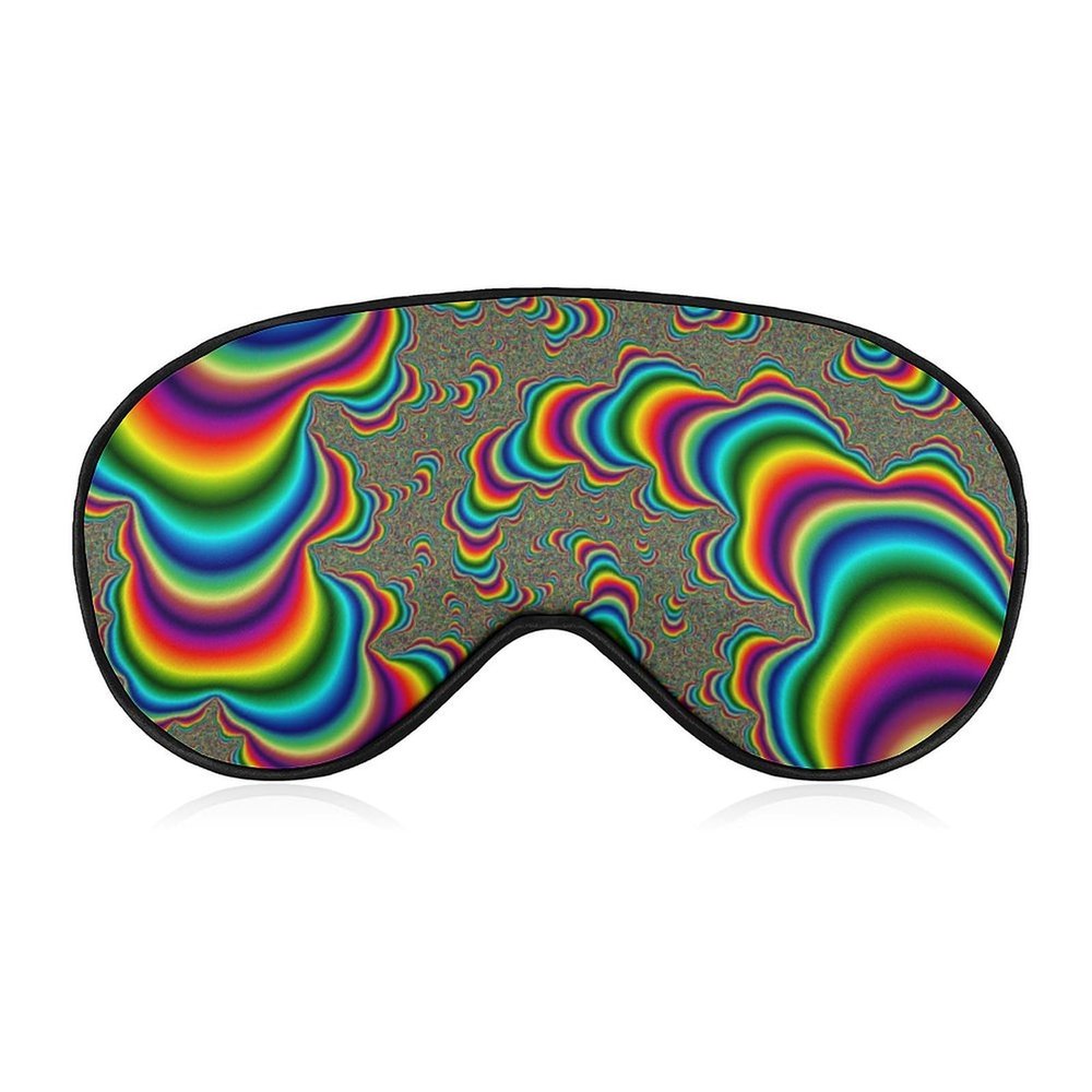Cmagnifico Smooth Fabric Eye Mask, Psychedelic Trippy Rainbow Sleep Mask, Sleeping Eye Mask with Adjustable Headband for Men, Women