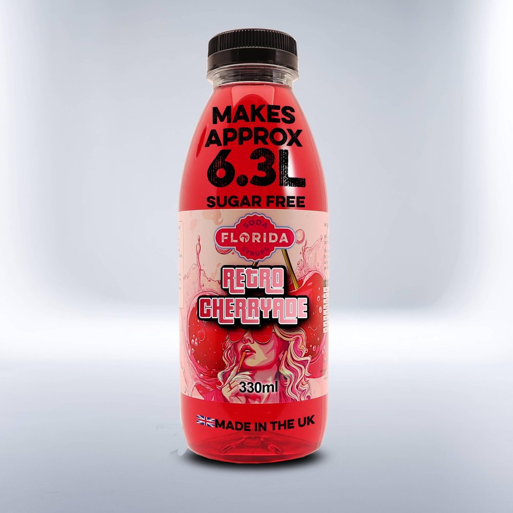 Florida Syrups Flavours Compatible with Sodastream Machines - Soda Drink Flavourings 330 ml (Pack of 1), Cherryade Sugar Free
