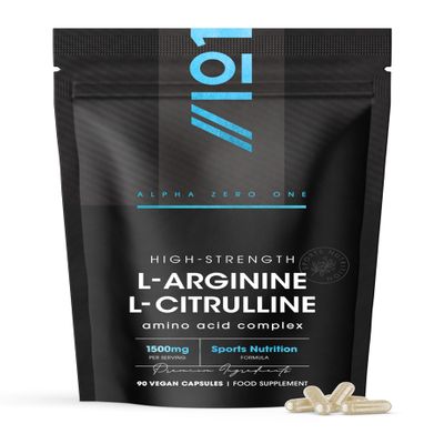 L Arginine and L Citrulline 1500mg 90 Vegan Capsules Amino Acids Supplements for Men and Women Resealable and Recyclable Pouch by Alpha01