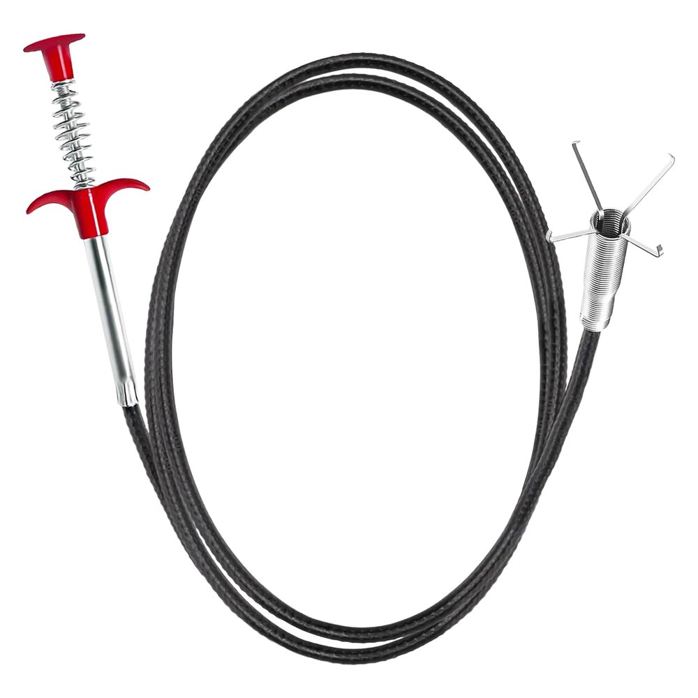 GDOMI 116" Drain Snake Hair Drain Clog Remover Tool with 4 Claws Bendable Hose - Flexible Grabber Claw Pick Up Reacher Tool for Clogged Drains Opener Cleaning