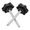 DEARMAMY Rollator Walker Replacement Hand Screw Set M6 Threaded Star Knob with Washer for Mobility Aid Adjustment Walker Arm Rest Attachment view 1