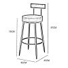 erkebspm Simple Modern Home Golden Leg Dining Chair Barstools with Velvet Pad and Round Shape Footrest, Sitting Height 75cm(Color:Gray) view 2