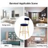 erkebspm Simple Modern Home Golden Leg Dining Chair Barstools with Velvet Pad and Round Shape Footrest, Sitting Height 75cm(Color:Gray) view 4