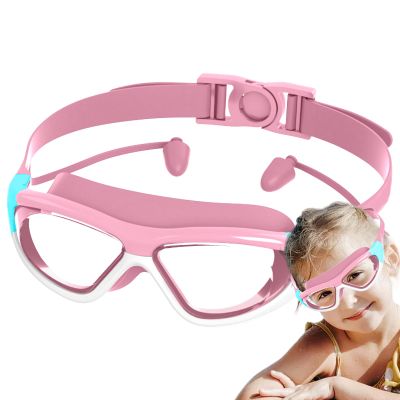 Ocastuted Kids Swim Goggles - Toddler Swim Goggles - Waterproof Large Frame Anti-fog Anti-UV Leak-proof Earplug With Case 2-14 Years Old For Beach