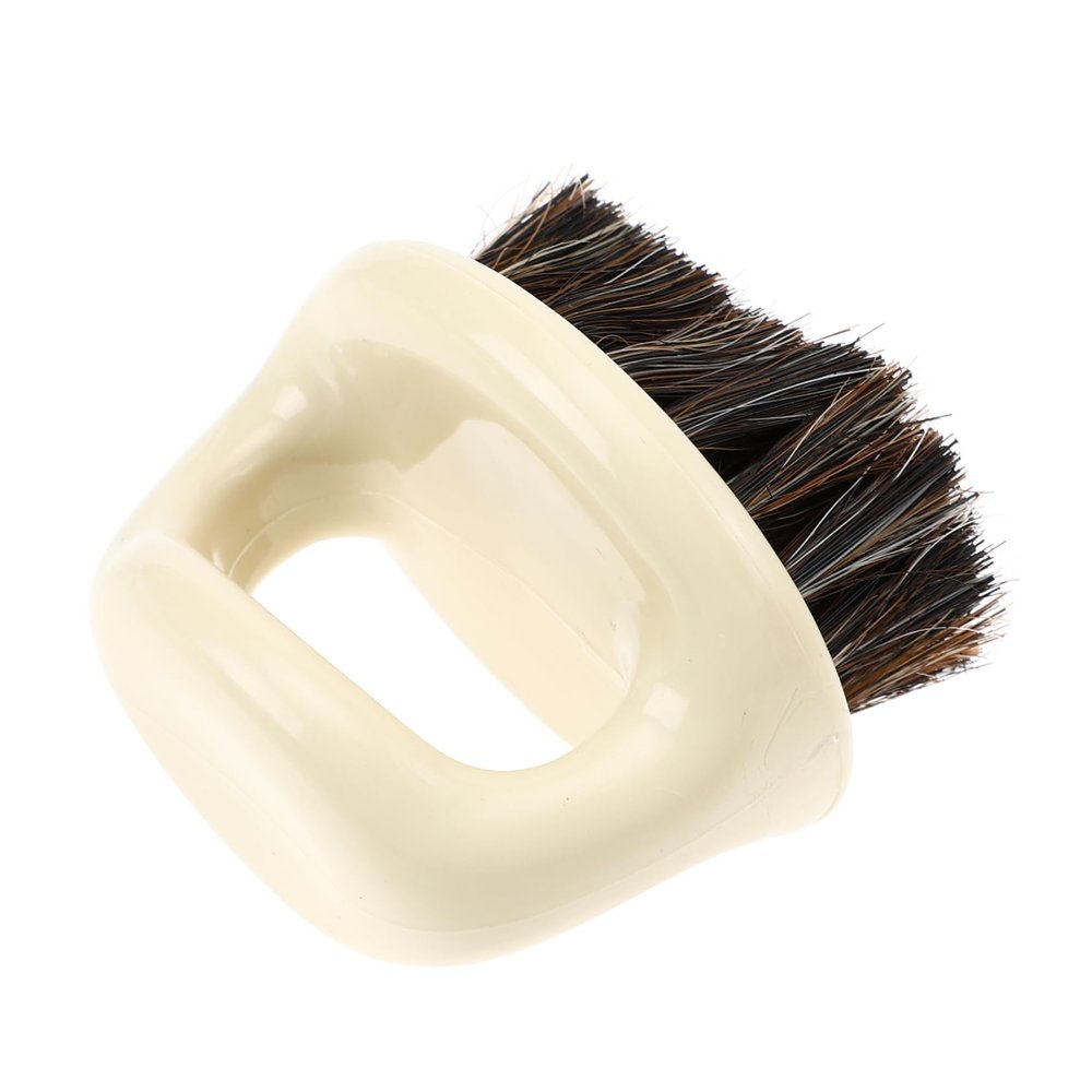 FOMIYES Portable Shoe Cleaning Brush Scrubbing Brush with Soft Horsehair Bristles for Effective Shoe Care and Hanging Design, Black Plastic Handle and Everyday Use
