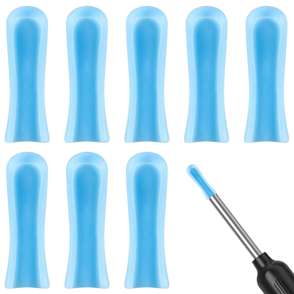 Ear Spoon Tips Silicone Ear Wax Removal Replacement Tips for Ear Camera Ear Wax Removal Endoscope (Blue, 60 Pcs)