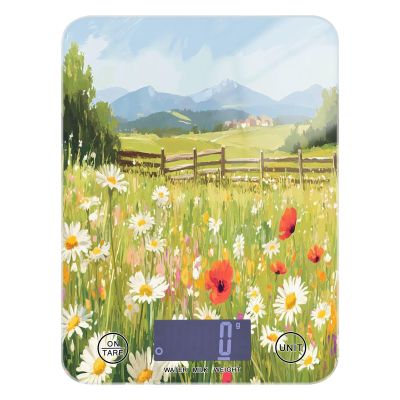 Lyeorm Wildflowers Food Scale Digital Kitchen Scale Weight Grams and Ounces for Cooking Baking with 4 Units & LCD Display