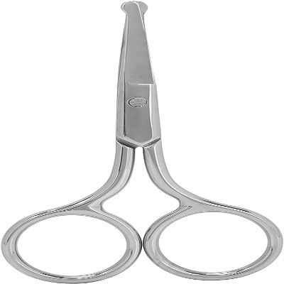 Nose Hair Scissors, Facial Hair Scissors, Professional Stainless Steel Rounded Tip Scissors For Eyebrows Nose Moustache Beardmj-Wb090 Useful