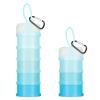 Baderke 2 Pcs Protein Powder Containers with Funnels Stand, 5 and 3 Layers Stackable Powder Supplement Travel Container Formula Organizer Storage Powders Holder for Travel Workout Fitness(Blue)