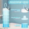 Baderke 2 Pcs Protein Powder Containers with Funnels Stand, 5 and 3 Layers Stackable Powder Supplement Travel Container Formula Organizer Storage Powders Holder for Travel Workout Fitness(Blue) view 2