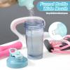 Baderke 2 Pcs Protein Powder Containers with Funnels Stand, 5 and 3 Layers Stackable Powder Supplement Travel Container Formula Organizer Storage Powders Holder for Travel Workout Fitness(Blue) view 4