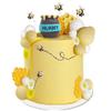1set Bee Cake Topper Honey Jar Cake Topper Honeycomb Cake Decorations Bumble Bee Cake Toppers for Birthday Bee Theme Baby Shower view 1